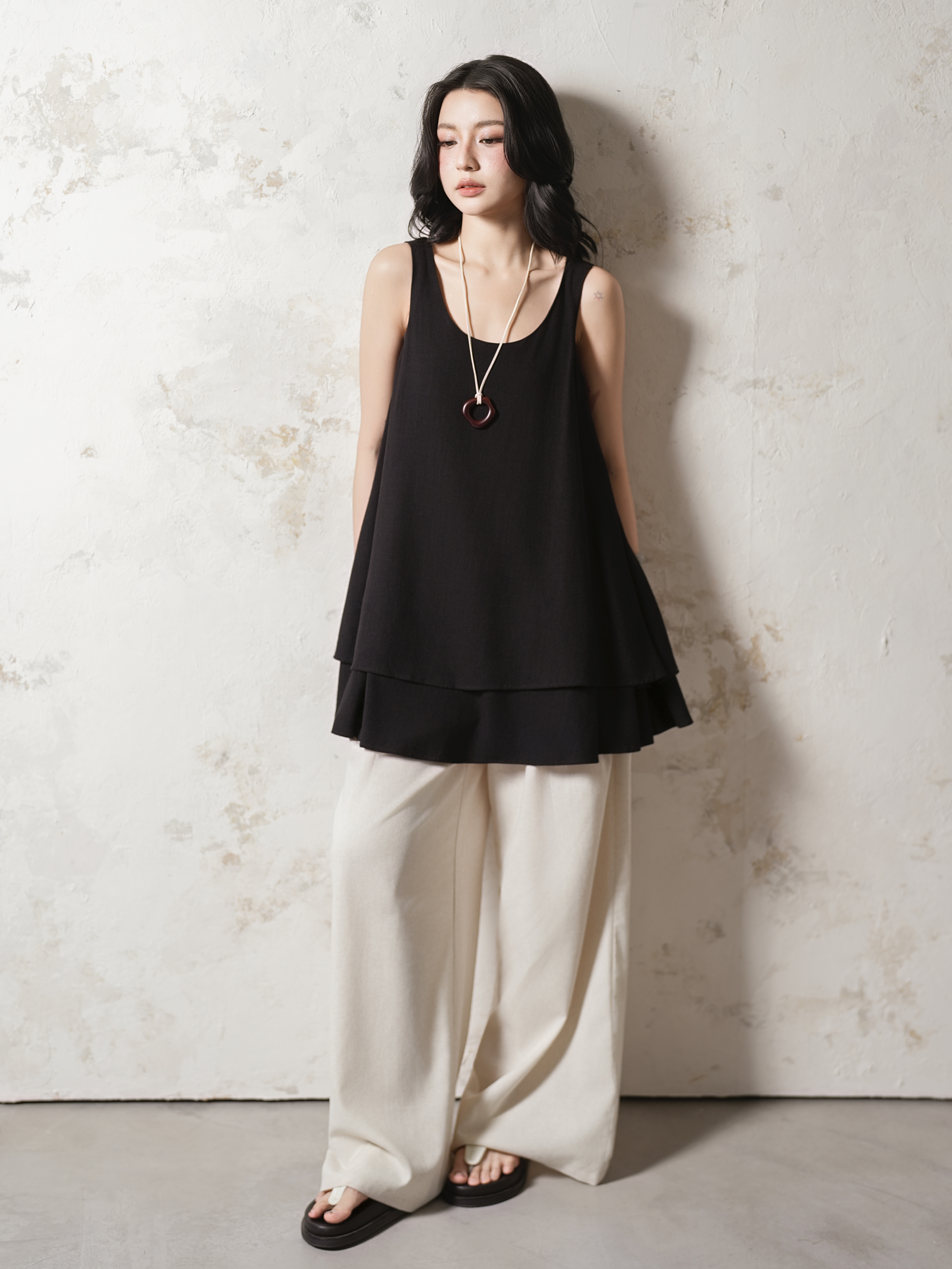 FUURIN DRESS (đầm linen hai tầng)-02
